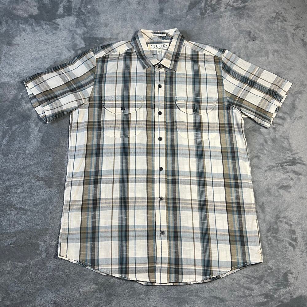 NEW EZEKIEL Plaid Button Up Shirt Size M Streetwear Skater Casual Hipster Work